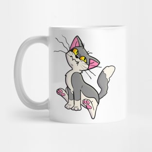 Suspicious Gray Cat Mug